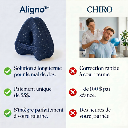 Aligno™ coussin d'alignement — le soutien qui accompagne tes nuits